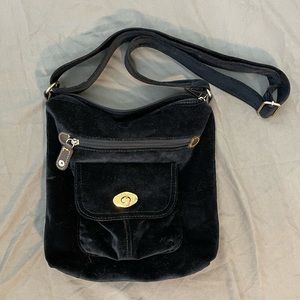 Essex Black Velvet Crossbody Bag